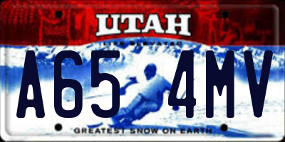UT license plate A654MV