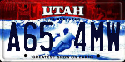 UT license plate A654MW