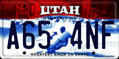 UT license plate A654NF