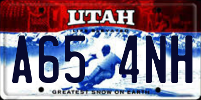 UT license plate A654NH