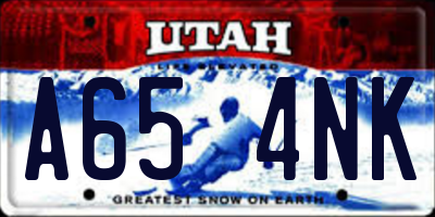UT license plate A654NK