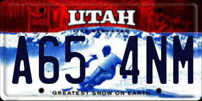 UT license plate A654NM