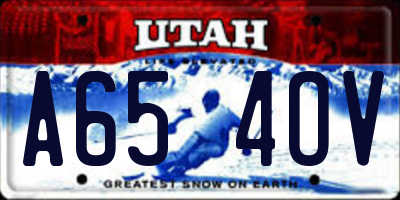 UT license plate A654OV