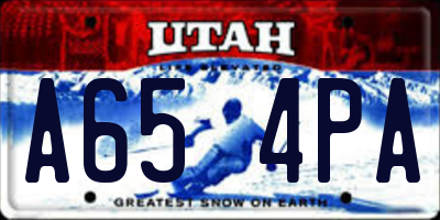 UT license plate A654PA