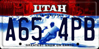 UT license plate A654PB