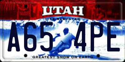 UT license plate A654PE
