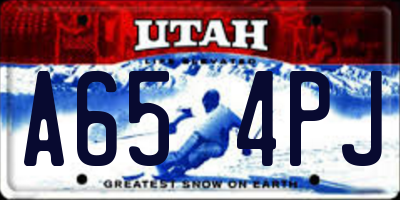 UT license plate A654PJ