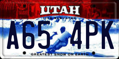 UT license plate A654PK