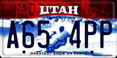 UT license plate A654PP