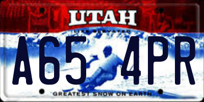 UT license plate A654PR