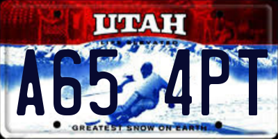 UT license plate A654PT