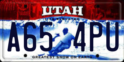 UT license plate A654PU