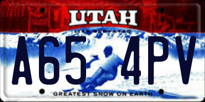 UT license plate A654PV