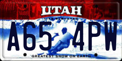 UT license plate A654PW