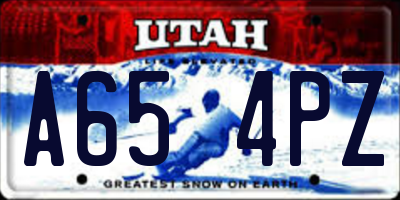 UT license plate A654PZ