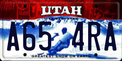 UT license plate A654RA