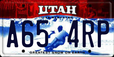 UT license plate A654RP