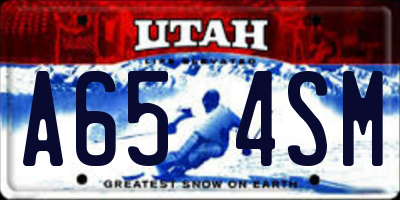 UT license plate A654SM
