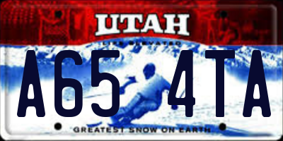 UT license plate A654TA