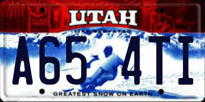 UT license plate A654TI