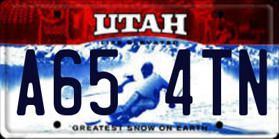 UT license plate A654TN