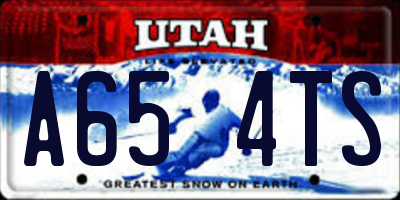 UT license plate A654TS