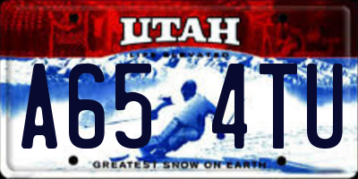 UT license plate A654TU