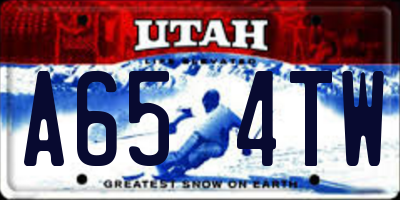 UT license plate A654TW