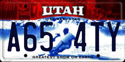 UT license plate A654TY