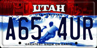 UT license plate A654UR