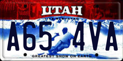 UT license plate A654VA