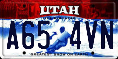 UT license plate A654VN