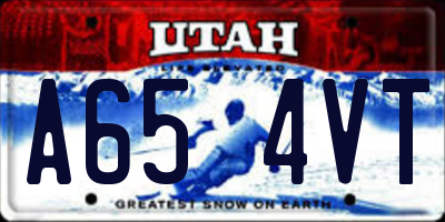 UT license plate A654VT