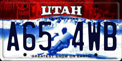 UT license plate A654WB