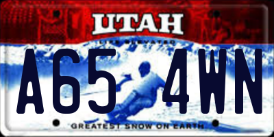 UT license plate A654WN