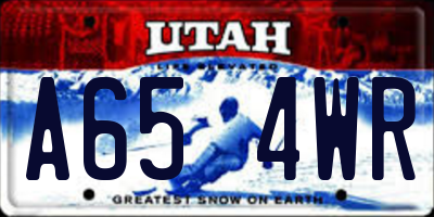 UT license plate A654WR