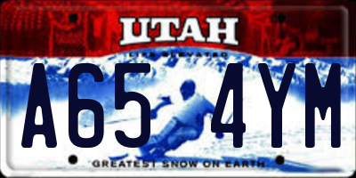 UT license plate A654YM