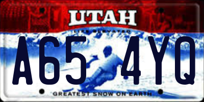 UT license plate A654YQ