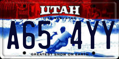 UT license plate A654YY
