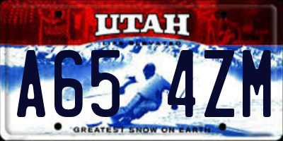 UT license plate A654ZM