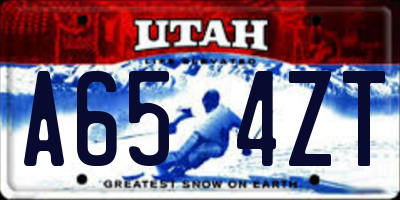 UT license plate A654ZT