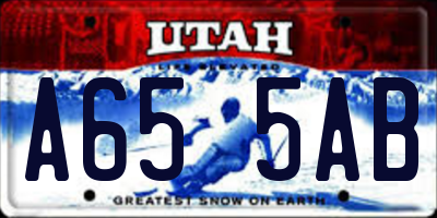 UT license plate A655AB