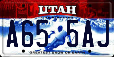 UT license plate A655AJ