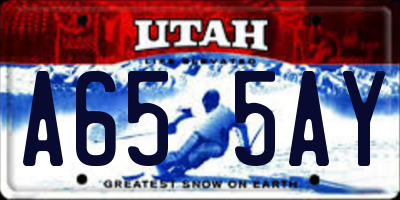 UT license plate A655AY