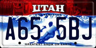 UT license plate A655BJ