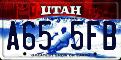 UT license plate A655FB