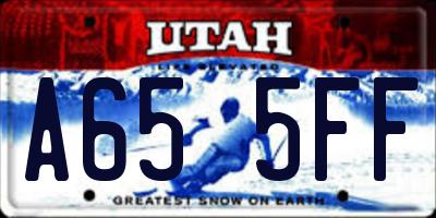 UT license plate A655FF