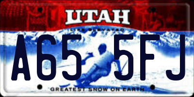 UT license plate A655FJ