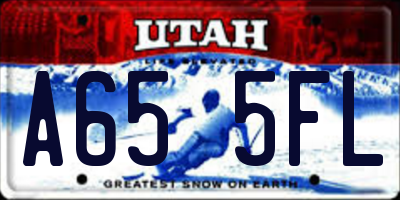 UT license plate A655FL