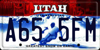 UT license plate A655FM